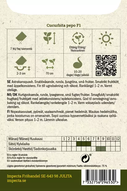Kurpitsa, kesä- siemen - Annossiemenet - 7332756296530 - 2