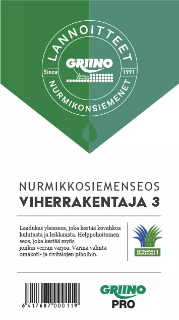 Viherrakennusseos 3, 10kg - Nurmikon siemenet - 6417687653100 - 1