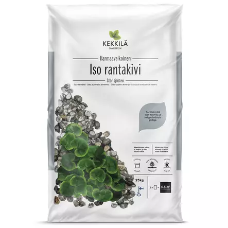 Kekkilä Iso Rantakivi harmaan valk.25 kg - Koristekivet - 6433000100663 - 1