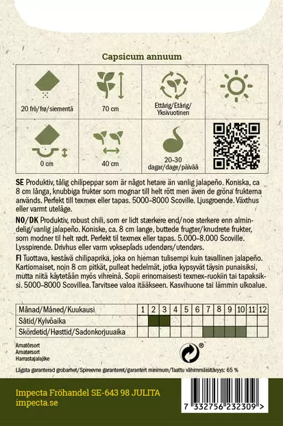 Paprika, chili- siemen - Annossiemenet - 7332756232309 - 2