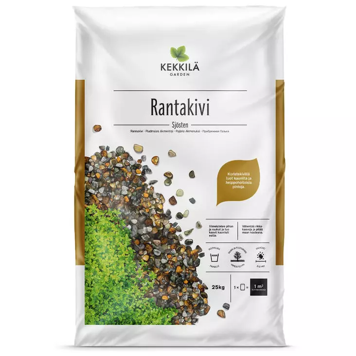 Kekkilä rantakivi monivärinen 25kg - Koristekivet - 6433000100809 - 1